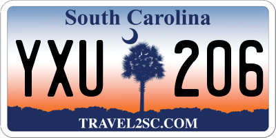 SC license plate YXU206