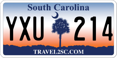 SC license plate YXU214