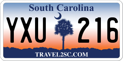 SC license plate YXU216