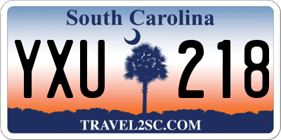 SC license plate YXU218