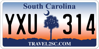 SC license plate YXU314