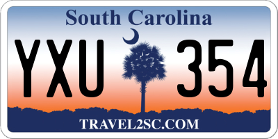SC license plate YXU354