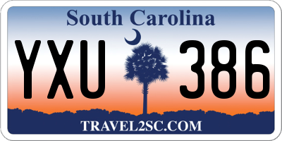 SC license plate YXU386