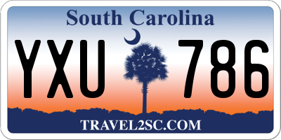 SC license plate YXU786