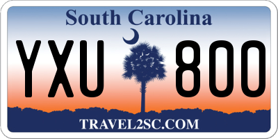 SC license plate YXU800
