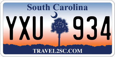 SC license plate YXU934
