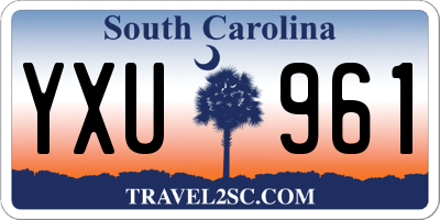 SC license plate YXU961