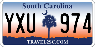 SC license plate YXU974