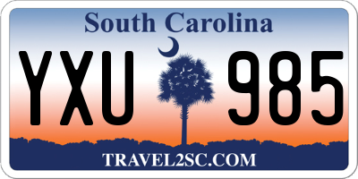 SC license plate YXU985