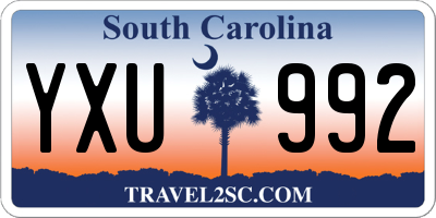 SC license plate YXU992