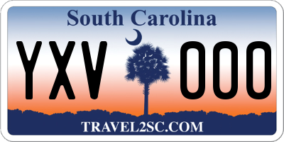 SC license plate YXV000