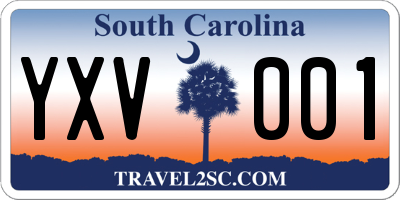 SC license plate YXV001