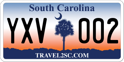 SC license plate YXV002