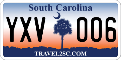 SC license plate YXV006