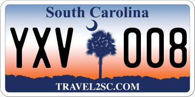 SC license plate YXV008