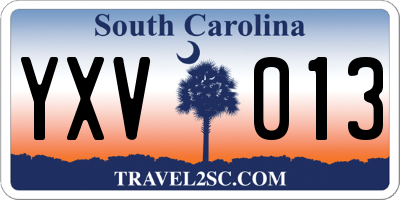 SC license plate YXV013