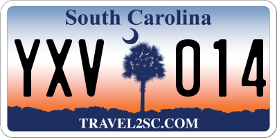 SC license plate YXV014