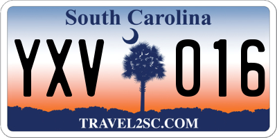 SC license plate YXV016