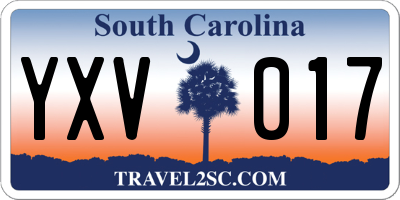 SC license plate YXV017