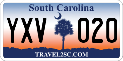 SC license plate YXV020