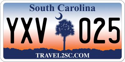 SC license plate YXV025