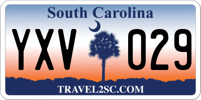 SC license plate YXV029