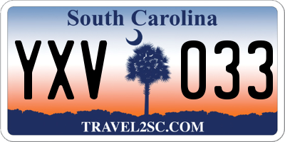SC license plate YXV033