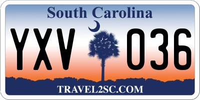 SC license plate YXV036