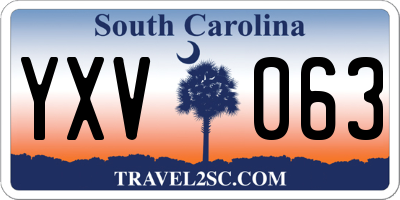 SC license plate YXV063