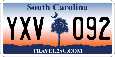 SC license plate YXV092