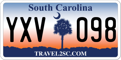 SC license plate YXV098