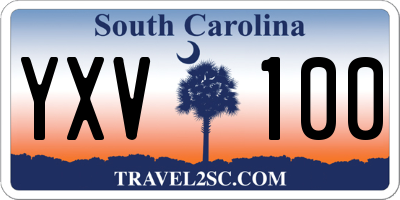 SC license plate YXV100