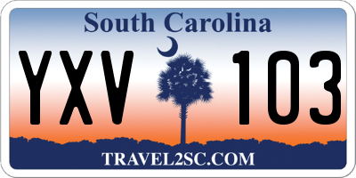 SC license plate YXV103