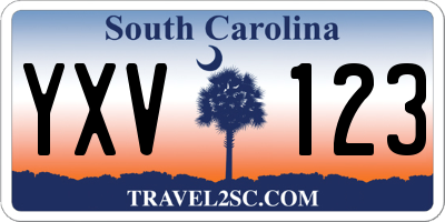 SC license plate YXV123
