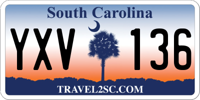 SC license plate YXV136