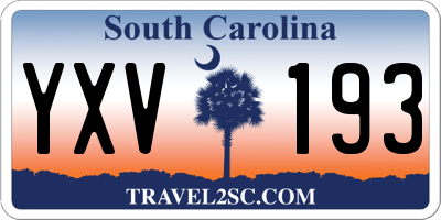 SC license plate YXV193