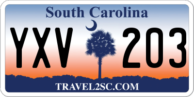 SC license plate YXV203