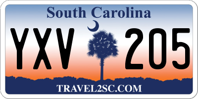 SC license plate YXV205