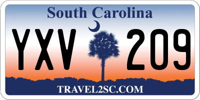 SC license plate YXV209