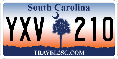 SC license plate YXV210