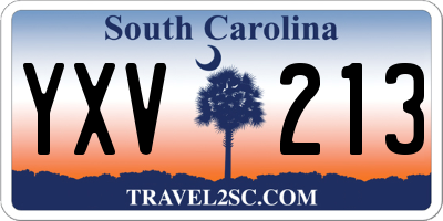 SC license plate YXV213