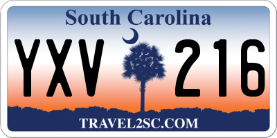 SC license plate YXV216