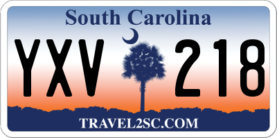 SC license plate YXV218