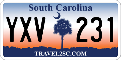 SC license plate YXV231