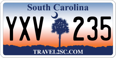 SC license plate YXV235