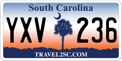 SC license plate YXV236