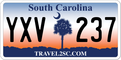 SC license plate YXV237