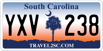 SC license plate YXV238