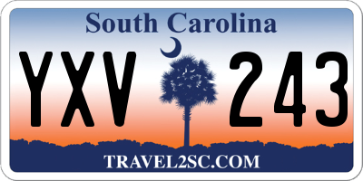 SC license plate YXV243