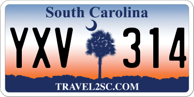 SC license plate YXV314